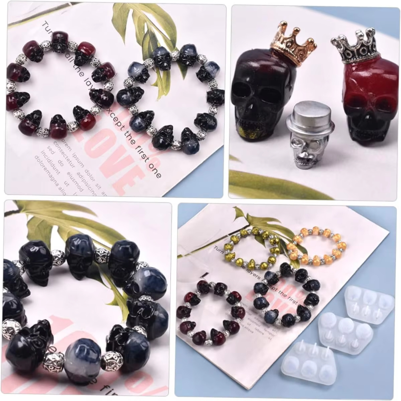 Resin Craft Ideas - 3Pcs Skull Pendant Resin Mold Jewelry