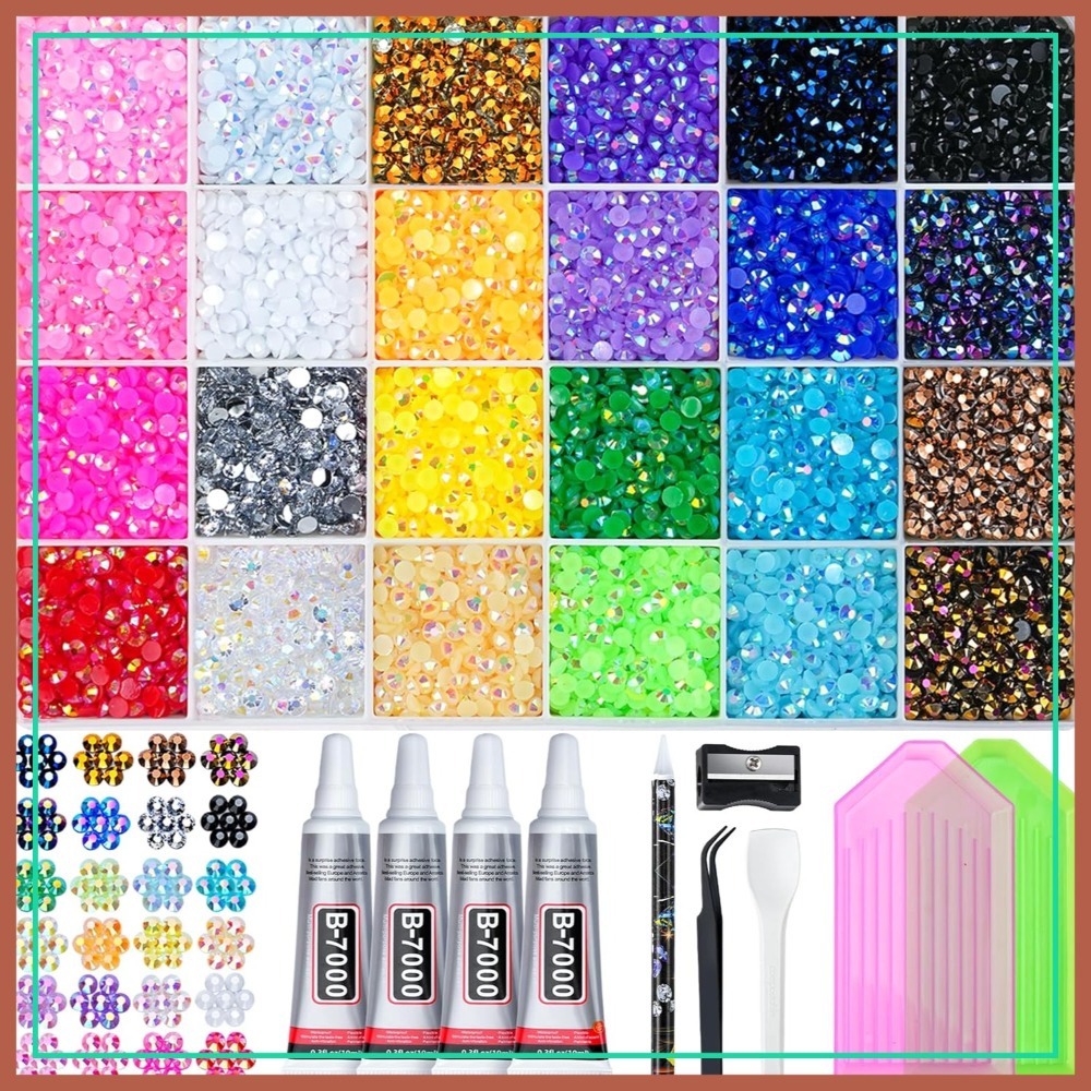 Resin Crafts - 35000 Pcs Resin Jelly Rhinestones Kit,