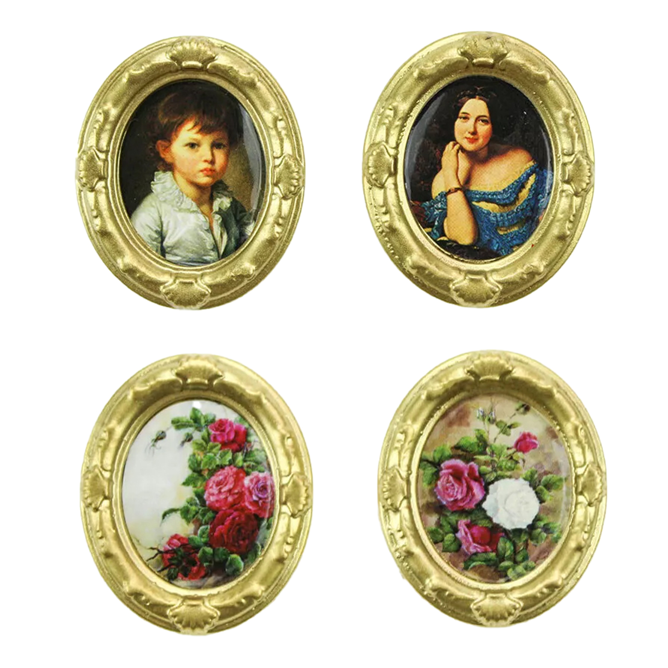 Resin Craft Ideas - 2 pieces of miniature oil painting