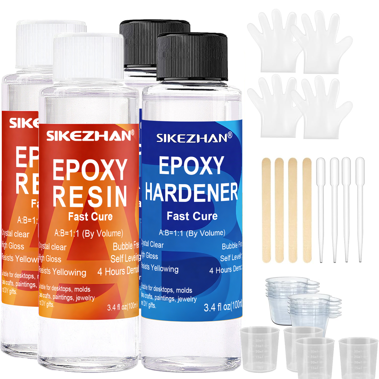 Resin Jewelry Kit - Clear Epoxy Resin AB Glue Hardener