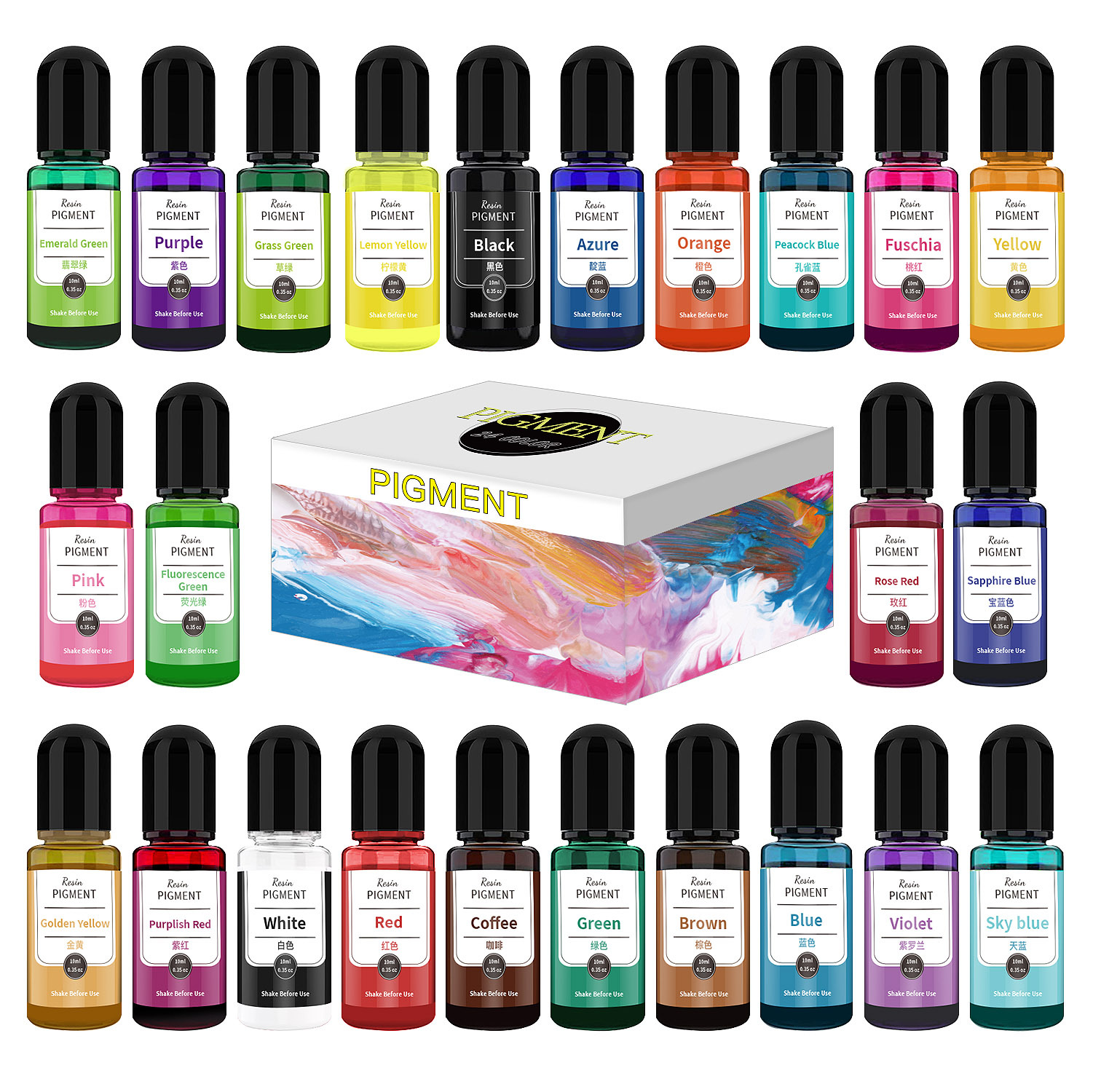 Resin Pigment Set - 24/30 Colors Set 10ml Epoxy Resin