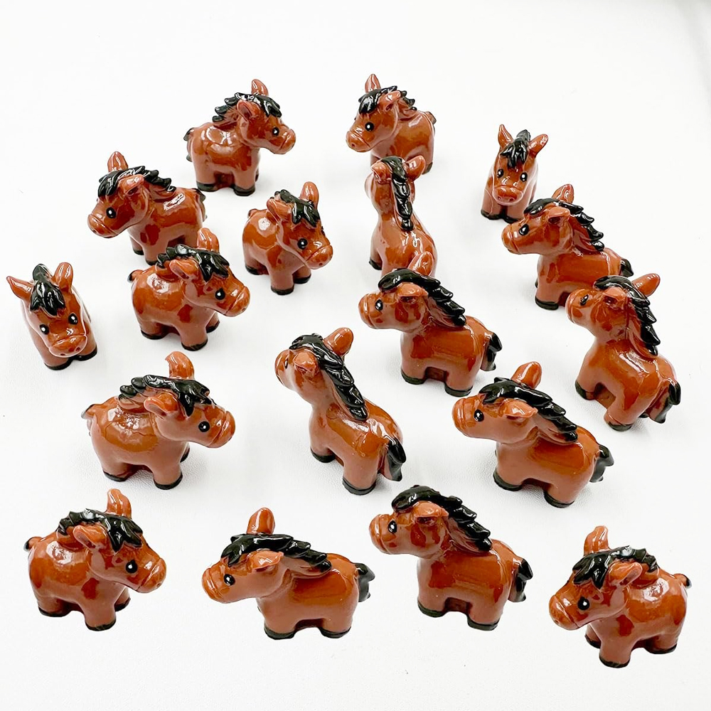 Terrarium Moss Art - 3/6pcs Mini Resin Horse Miniatures, Animal
