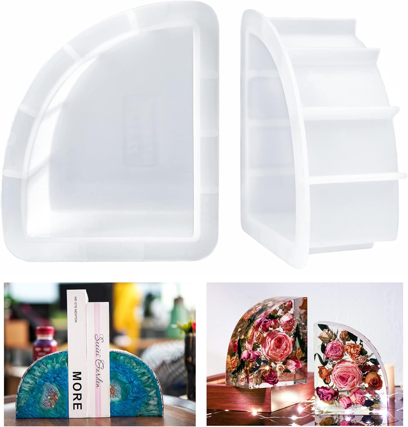 Geode Mold Silicone - Geode Book Organizer Molds, Large Silicone