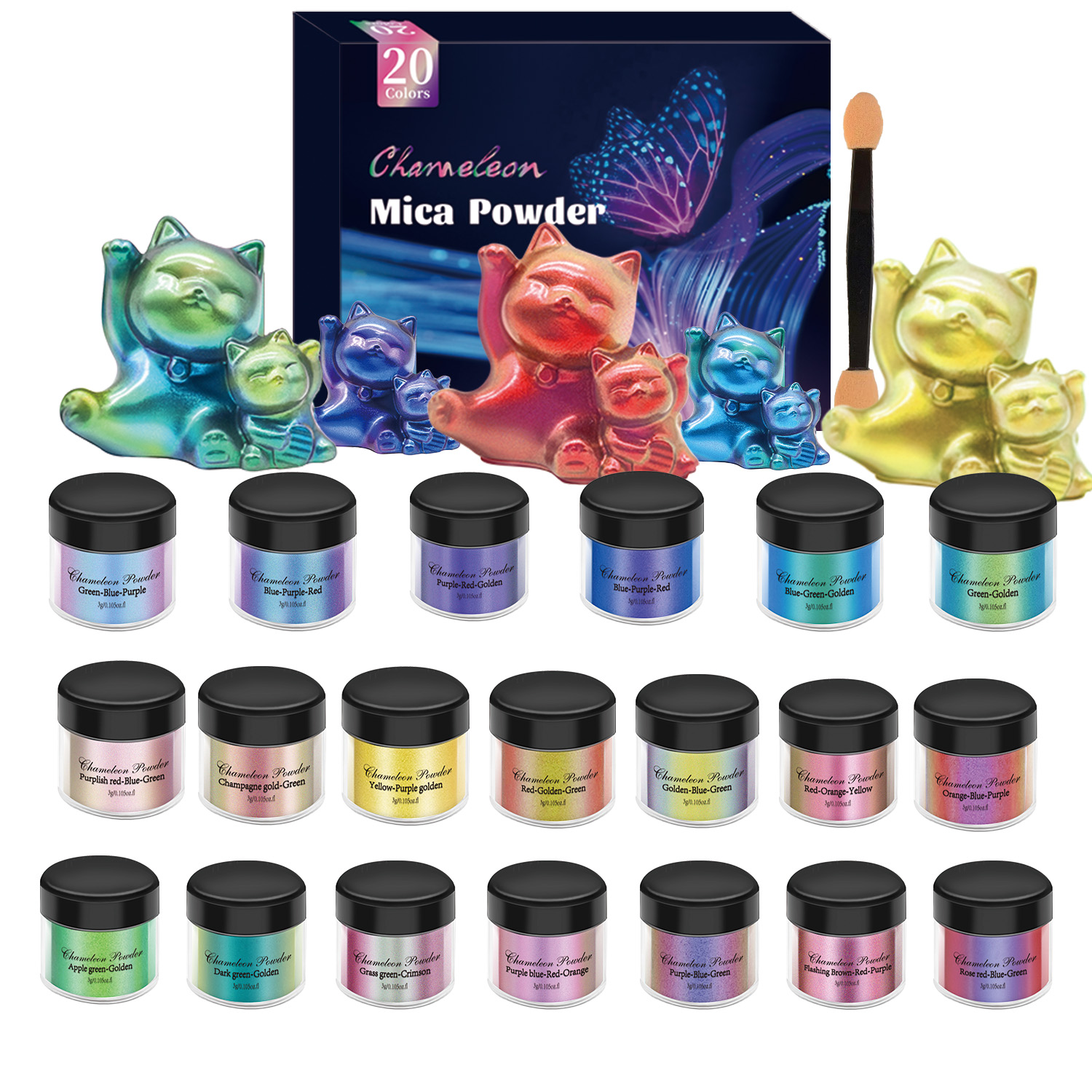 10/20pcs Mirror Chameleons Pig – Resin Pigment Set recenzja i cena