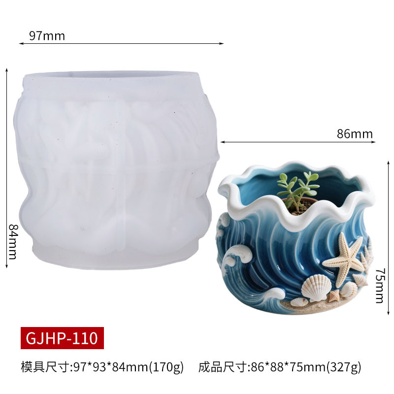 Wave-Shaped Silicone Flower Po – Resin Ocean Wave Mold recenzja i cena