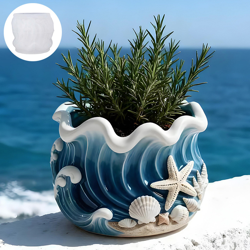 Wave-Shaped Silicone Flower Po – Resin Ocean Wave Mold recenzja i cena