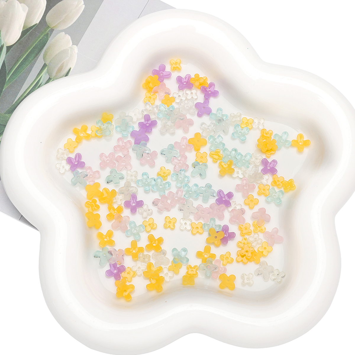 20pcs 5 7mm Resin 4 Petals Flo – Resin Craft Ideas recenzja i cena