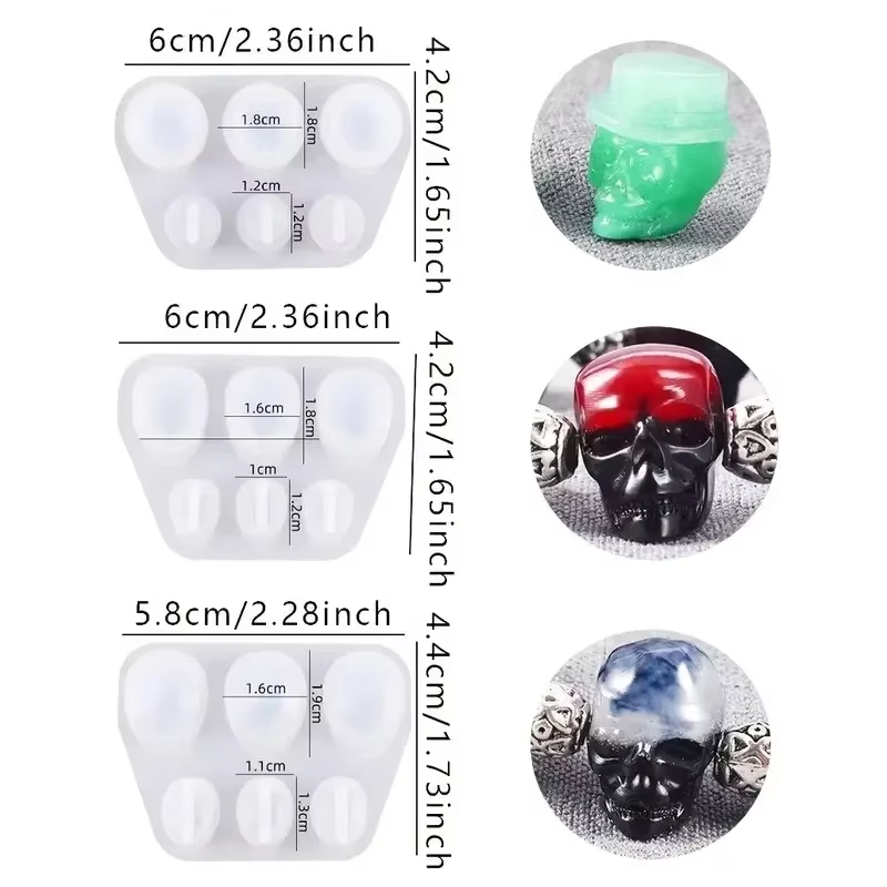 3Pcs Skull Pendant Resin Mold  – Resin Craft Ideas recenzja i cena