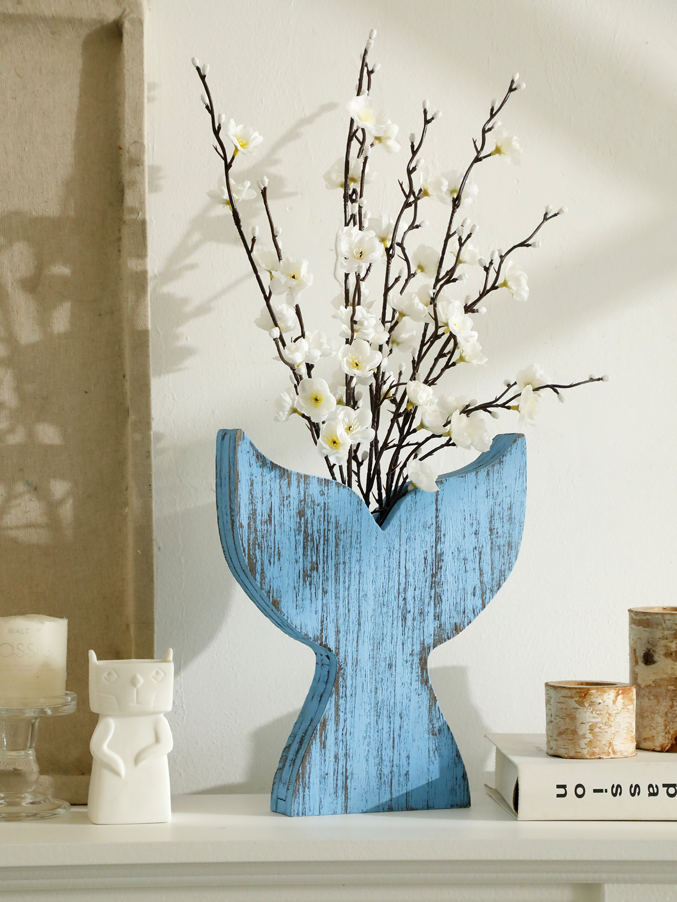 Nautical Wooden Vase Whale Tai – Dried Flower Bulk recenzja i cena