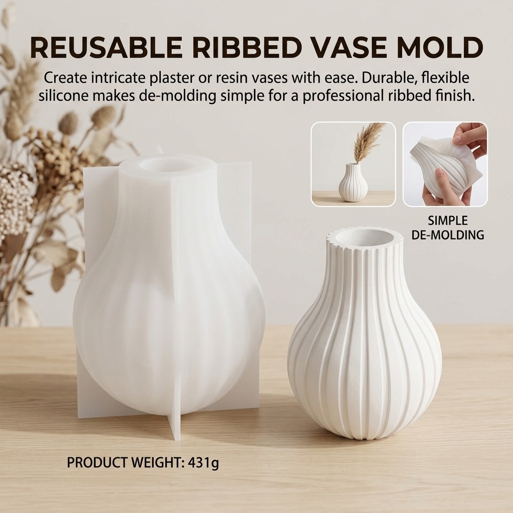 Silicone Vase Mold with Stripe – Resin Craft Ideas recenzja i cena