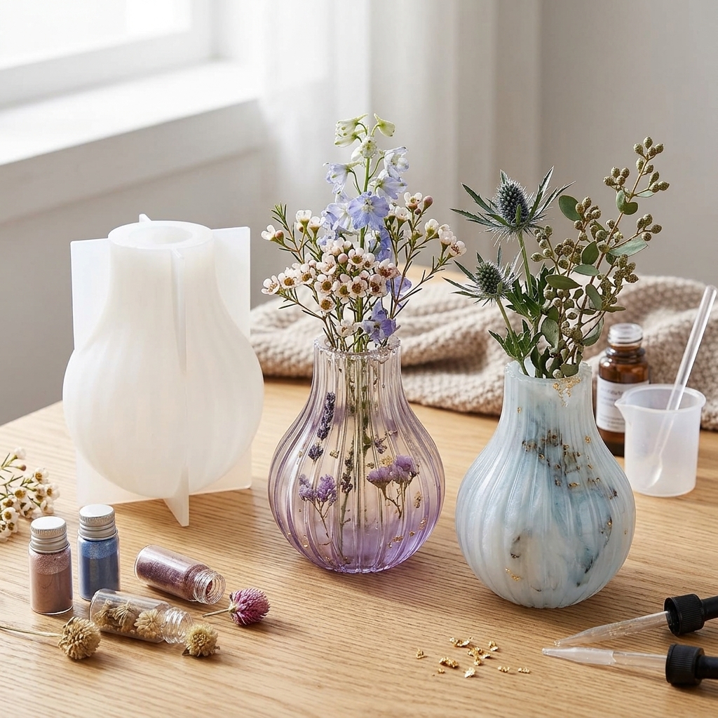 Silicone Vase Mold with Stripe – Resin Craft Ideas recenzja i cena