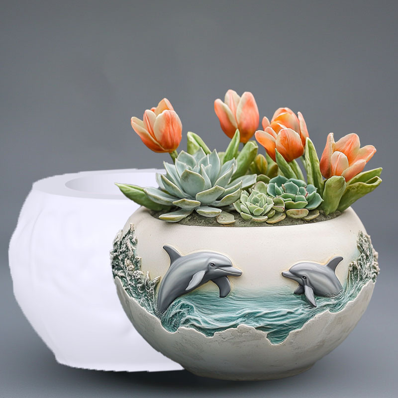 Couple dolphin relief succulen – Resin Ocean Wave Mold recenzja i cena