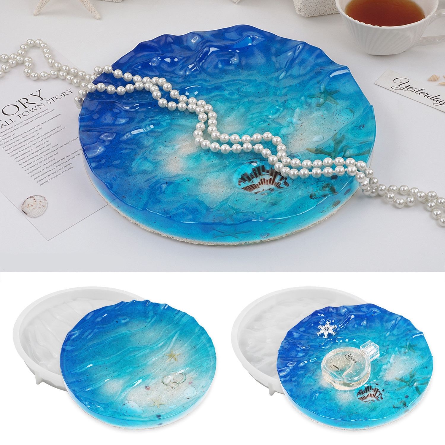 Sea Wave Tray Crystal Epoxy Re – Resin Ocean Wave Mold recenzja i cena