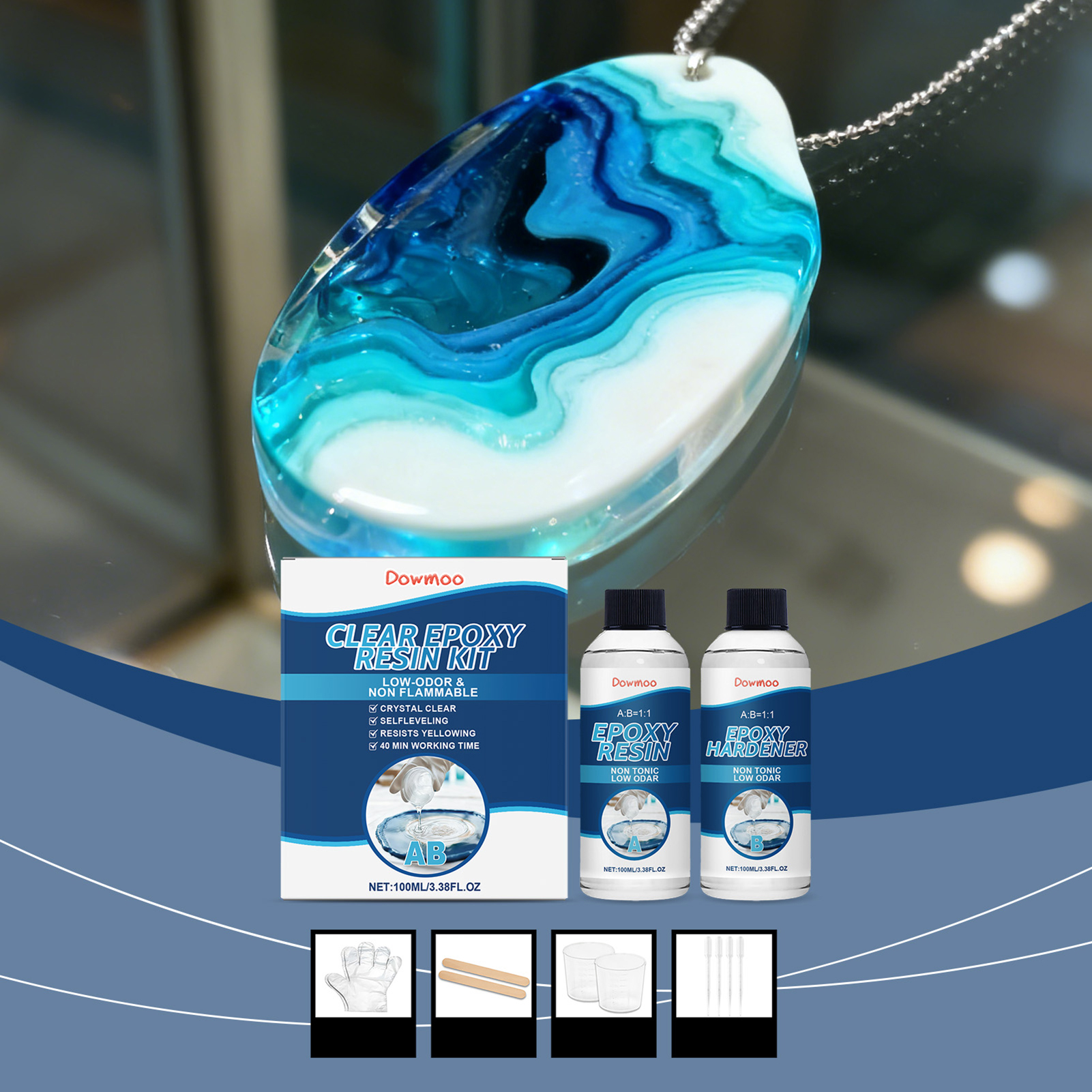 DIY Crystals Clear Epoxys Resi – Resin Jewelry Kit recenzja i cena