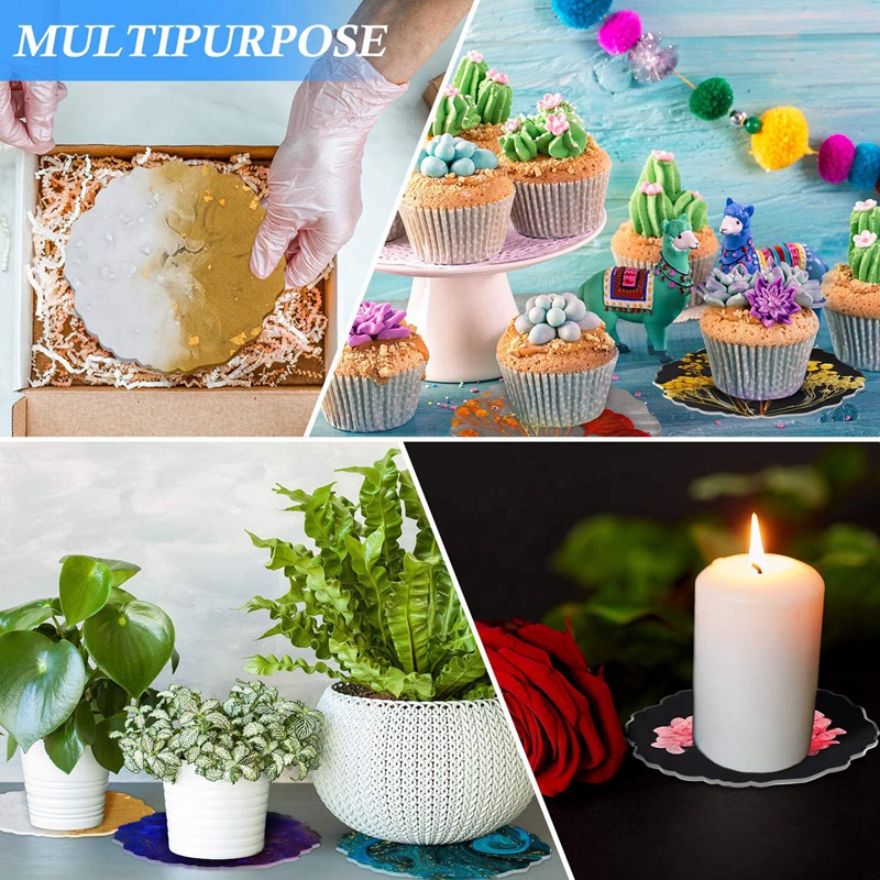 6 Pieces Resin Coaster Mold La – Geode Mold Silicone recenzja i cena