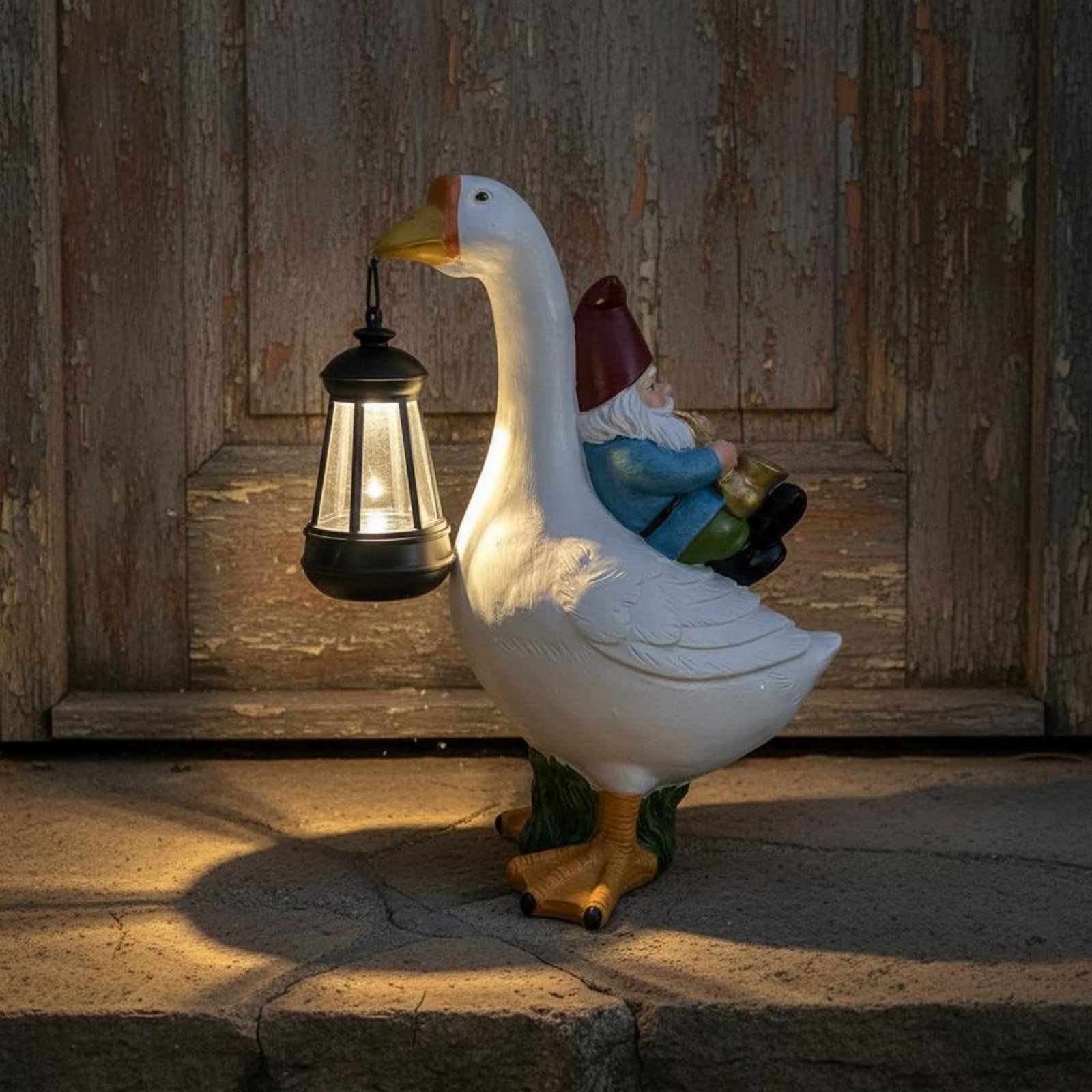 Gnome Riding Goose Statue Weat – Resin Crafts recenzja i cena